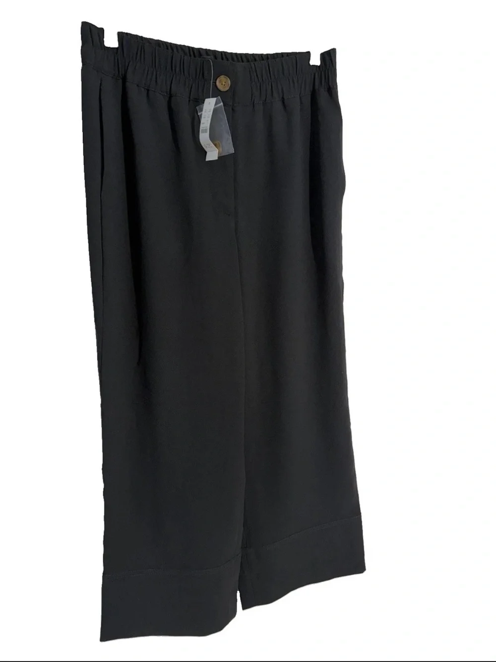 J. Crew Pull-On Crop Trouser Wide-Leg Pants Womens Black Size 4 NWT AV443